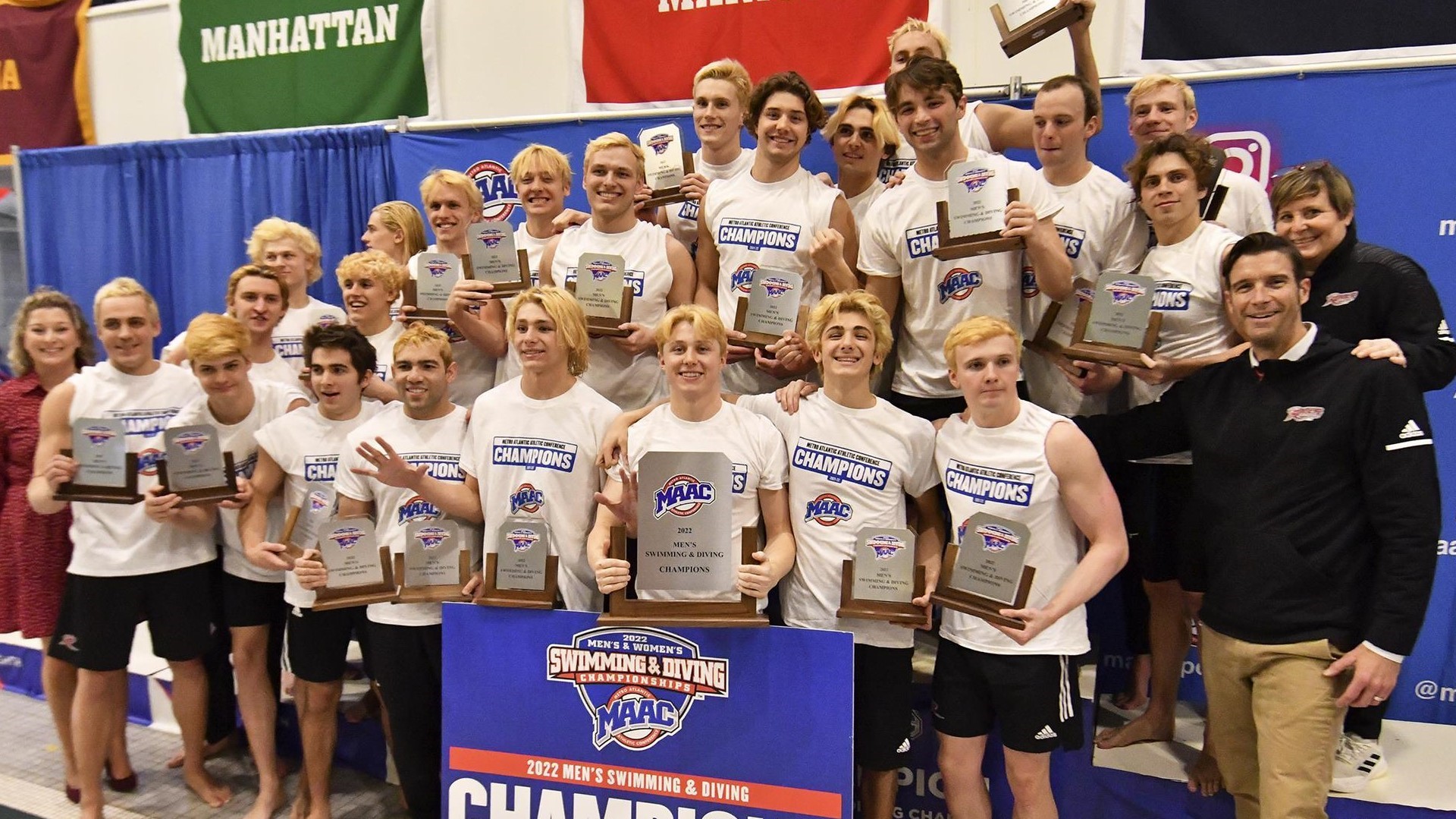 Rider men's swimming and diving wins 10thstraight MAAC Championship