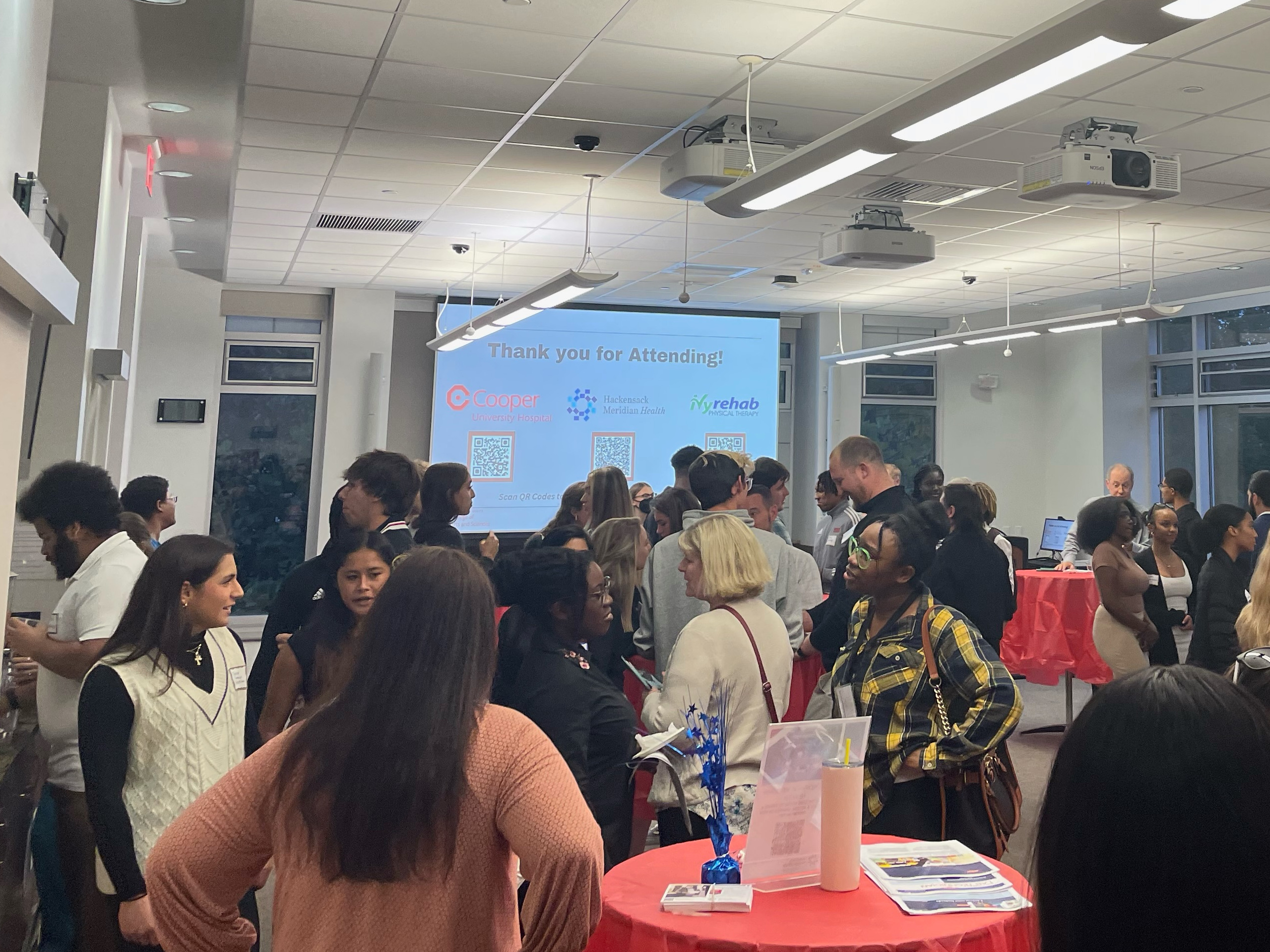 science students at a networking event