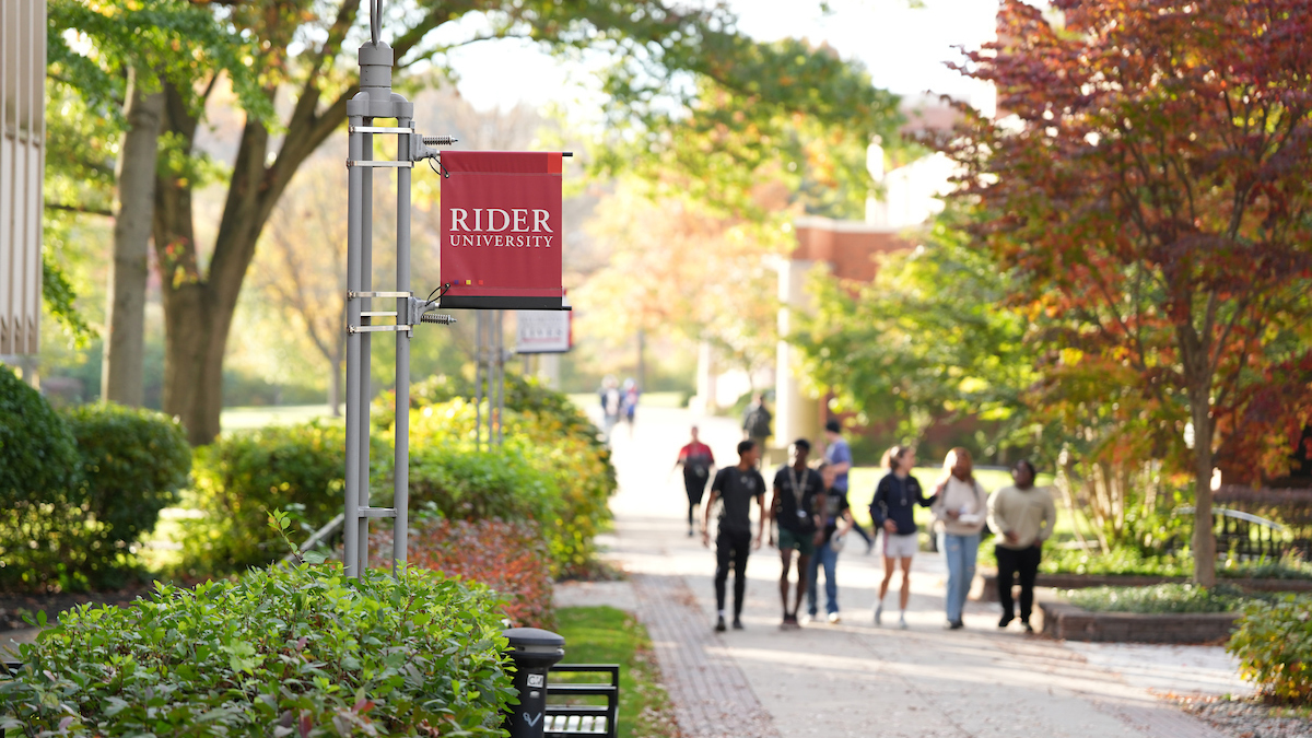 Students walking on campus