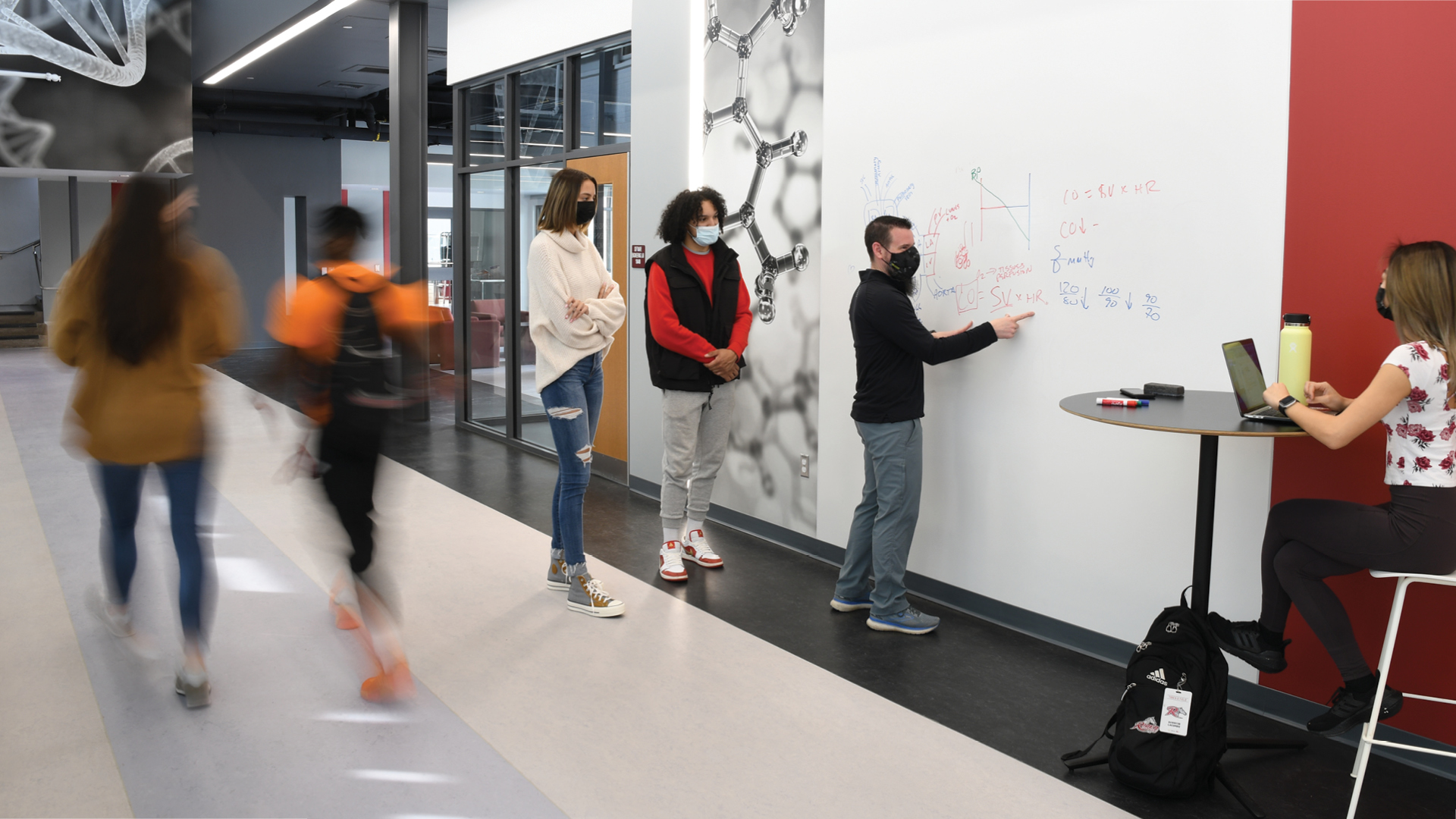 Writeable wall in Mike and Patti Hennessy Science and Technology Center