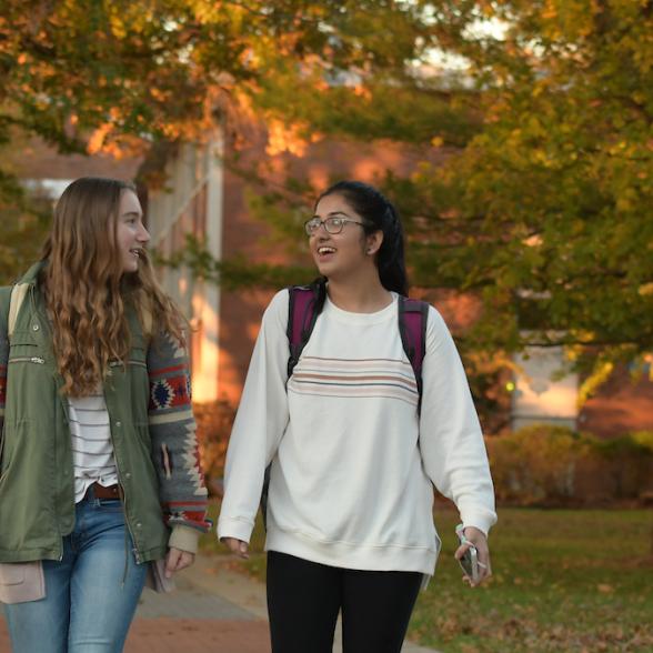 Students walking on campus