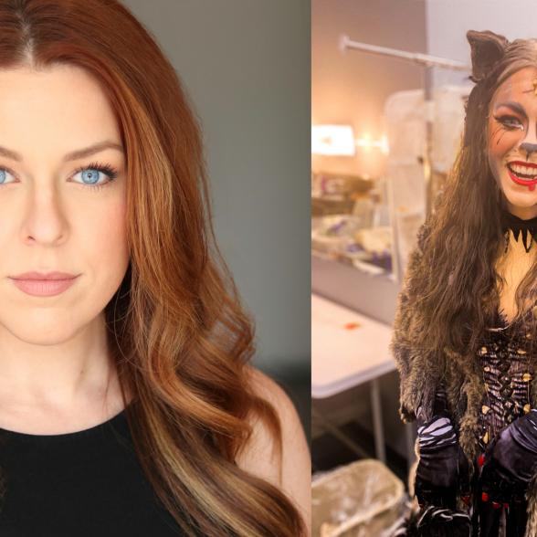 Kelliann DeCarlo '13 is a swing for Grizabella and Jellylorum in the tour of Cats (Photo: Shannon Rakow Photography/Kelliann DeCarlo)