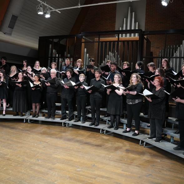 A chorus singing.