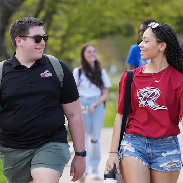 students walking on campus 