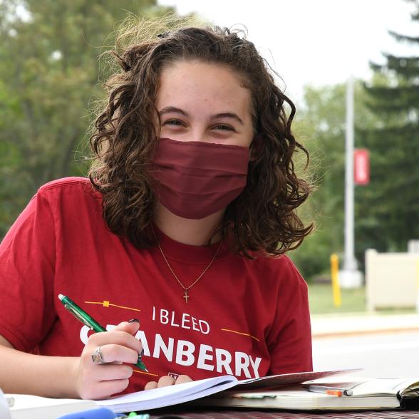 A student on campus